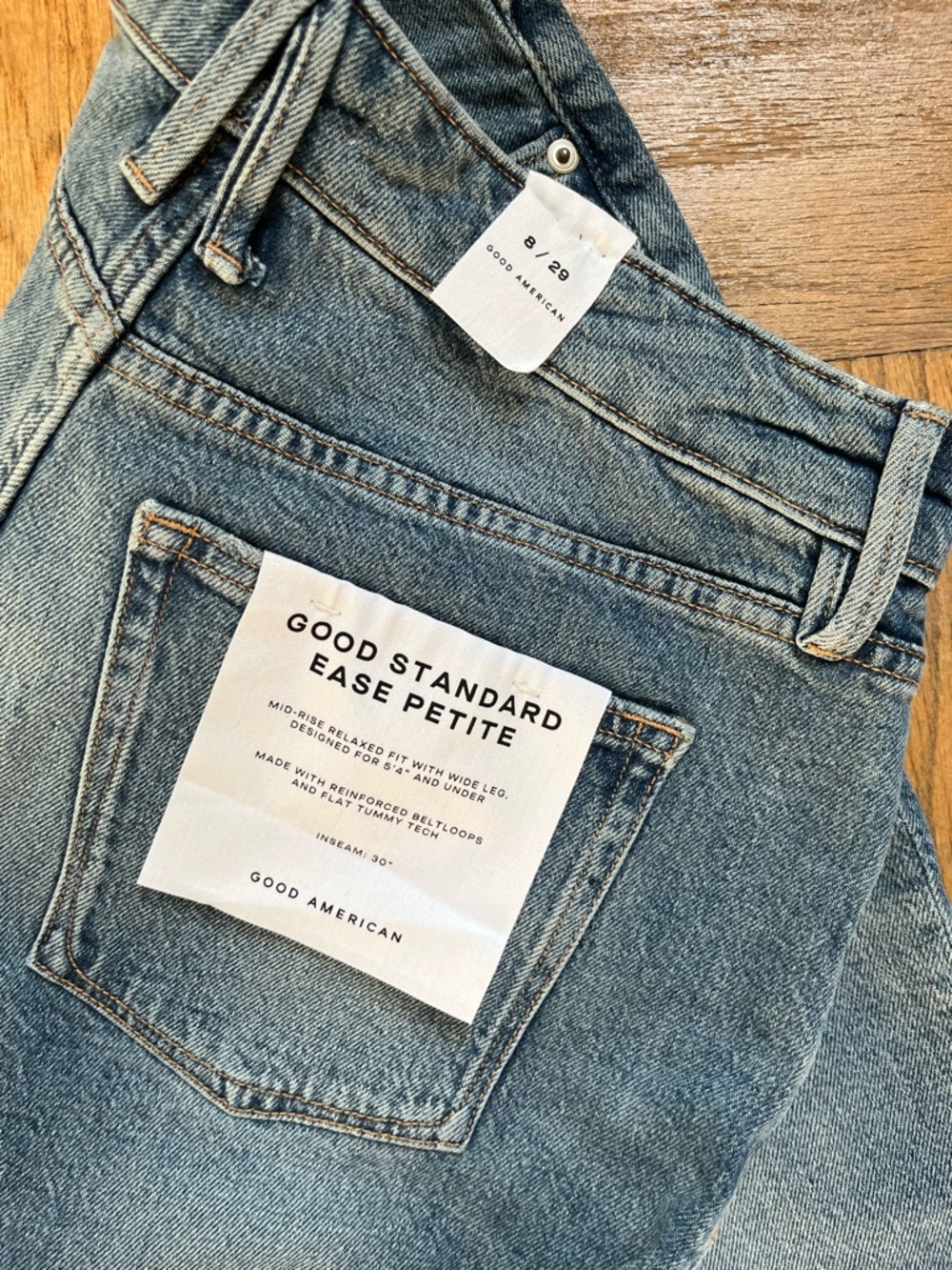 Good American Mid-Rise Petite Indigo Blue Jeans
